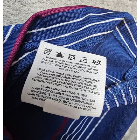 Nike Golf Polo Shirt Men's XL‎ Blue Red Striped Torres Blancas Golf Club Spain - Picture 11 of 11